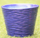 Blue Ceramic Planter - Round Ribbed Design