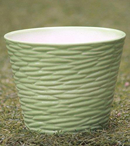 Modern Round Green Ceramic Plant Pot